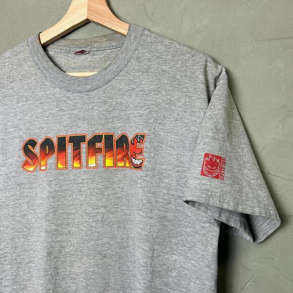 Spitfire Y2K Spellout Skateboarding Flames Medium Shirt - Picture 1 of 4